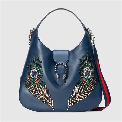 gucci extra large peacock embroidered dionysus hobo bag